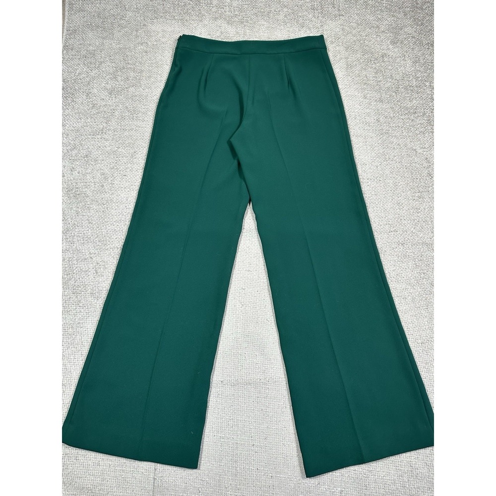 Zara Trousers Womens XL 35x34 Green Pants‎ Career Side Zip - Picture 2 of 10